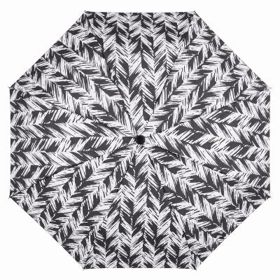 Parapluie Pliant Ultraléger et Compact pour Femme - Monochrome - Motif Feuilles