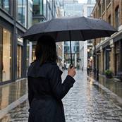 Parapluie pliant unisexe - Ouverture automatique - Résistant au vent - Poignée en caoutchouc - Noir