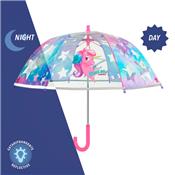 Parapluie cloche enfant Transparent et Licorne - avec bordure phosphorescente - Parapluie Fille