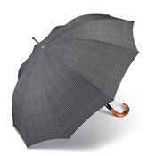 Parapluie canne pour homme PIERRE CARDIN - Ouverture automatique - Résistant au vent - Diamètre 109 cm - Noir et gris