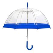 Parapluie droit ouverture automatique - Transparent avec bordure bleue