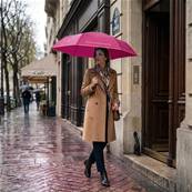 Mini parapluie pliant - Ouverture et fermeture automatiques - Poignée à molette - Ultra Léger et Ultra Minuscule - Résistant au vent - Rose fuchsia