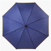 Parapluie long automatique - UVP 50+ Protection - Pois - Bleu