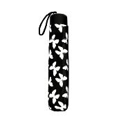 Parapluie pliant - leger - Papillons noir et blanc