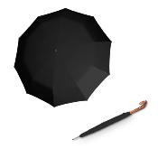 Grand parapluie de golf pour deux personnes - Manche en bois d'érable - Résistant au vent - 10 baleines -  diamètre de 113 cm - Noir