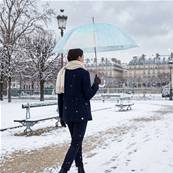 Parapluie long transparent pour femme - Paillettes