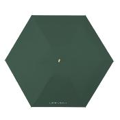 Mini parapluie pliant - Parapluie cinq volets - Protection UV - Léger et compact - Manche oblat en bois avec housse en tissu - Vert prune