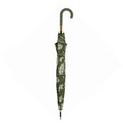 Parapluie long automatique - Poignée recyclable - Protection solaire UVP50+ - Résistant au vent - Motif botanique - Vert