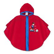 Poncho de pluie pour enfants de 3 à 6 ans - Bordure réfléchissante pour une meilleure visibilité la nuit - Rouge - Soccer