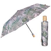 Mini parapluie pliant et écologique pour femme - Système d'ouverture automatique - Feuilles Kenzia