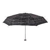Mini parapluie pliant ultraléger et compact pour femme - Design Tweed - Noir
