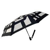 Parapluie pliant pour femme - Ouverture et fermeture automatiques - Résistant au vent - Poignée en bois d'érable - Graphique - Noir