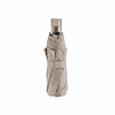 Parapluie pliant carré pour femmes - Grande toile de 102 cm - Résistant au vent - Adapté à 2 personnes - Beige clair