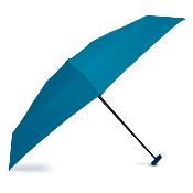 Ultra mini parapluie pliant pour femmes - Slim et léger - Résistant au vent - Avec protection UV - Avec sac smartphone assorti - bleu sarcelle