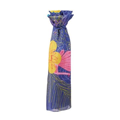 Foulard - femme - bleu - imprimé fleuri - Paradis