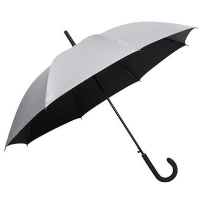 Parapluie droit - ouverture automatique - gris argent