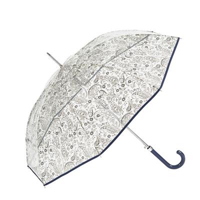 Parapluie transparent femme - Ouverture automatique - Résistant au vent - Motifs Paisley verts