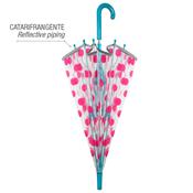 Parapluie cloche enfant avec bordure phosphorescente - Pois roses - reduced
