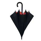 Parapluie long à monture innovante - Diamètre 128 cm - Résistant au vent - Noir et rouge