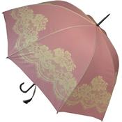 Parapluie long - Style vintage - Ouverture automatique - Rose