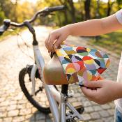 Housse de selle de vélo pour enfants - Cercles géométriques multicolores