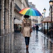 Parapluie de golf - Coupe-vent - Grande protection de 116 cm - Arc-en-ciel