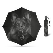 Mini parapluie pliant pour femme - Système d'ouverture automatique - Chien noir