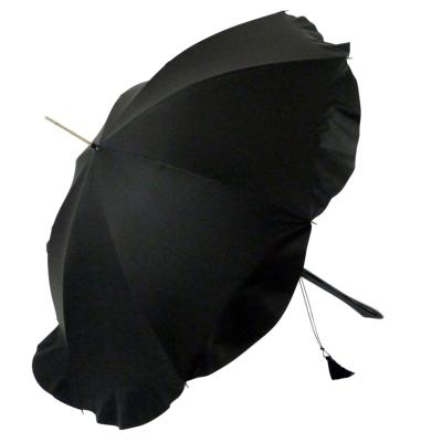 Parapluie Ombrelle pour Femme - Made In France - Noir Doublé extérieur satin intérieur dessin cachemire