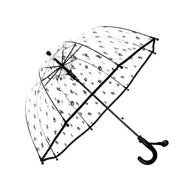 Parapluie transparent pour enfants - Système d'ouverture automatique - Avec poignée à crochet facile à saisir - Chiffres