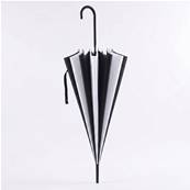 Parapluie Pagode pour Femme - 16 Baleines en Fibre de Verre - Style Vintage - Noir et Blanc