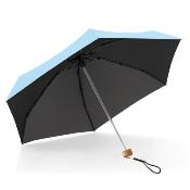 Mini parapluie pliant pour femme - Parapluie plat cinq plis - Ultra léger et compact - Protection UV - Bleu ciel