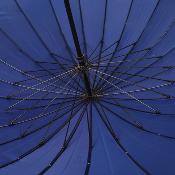 Parapluie pagode bleu avec bordure detaillé