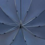 Parapluie droit de luxe - 10 baleines - Résistant au vent - Poignée en Bamboo - Bleu
