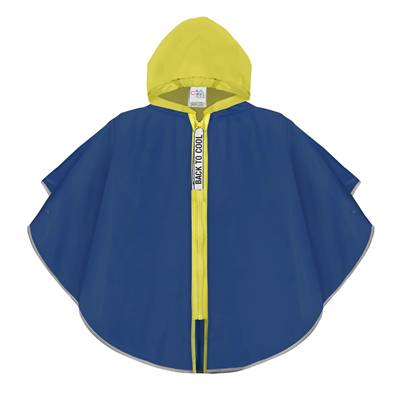 Poncho pour enfants de 3 à 6 ans - Bandes réfléchissantes pour une meilleure visibilité nocturne - Bleu et jaune