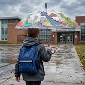 Parapluie transparent pour enfants - Bordure réfléchissante pour une visibilité optimale la nuit - Parapluie garçon - Dragons