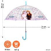 Parapluie enfant cloche transparent - Parapluie fille - Poignée bleue - Frozen