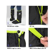 Couvre-chaussures hautes imperméables - Légers et pliables - Avec détails réfléchissants pour une meilleure visibilité - Taille L (43-45) - Citron vert