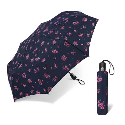 Mini parapluie pliant - Ouverture et fermeture automatiques - Poignée à molette - Résistant au vent - Bleu bouquet