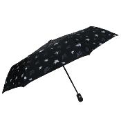 Parapluie compact Ouverture et Fermeture automatique - Noir avec imprimé oiseaux