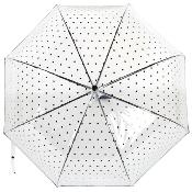 Parapluie transparent cloche pour femme - Système d'ouverture automatique - Pois