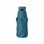 Ultra mini parapluie pliant pour femmes - Slim et léger - Résistant au vent - Avec protection UV - Avec sac smartphone assorti - bleu sarcelle