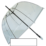 Parapluie long - Cloche transparente - Fabrication française - Bord blanc
