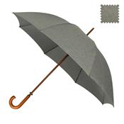 Parapluie de golf pour homme haute couture - Résistant au vent - Poignée bois - Gris