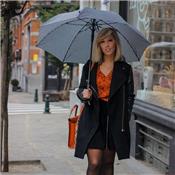 Parapluie long de luxe Automatique - Résistant au vent - Poignée effet cuir
