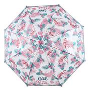 Parapluie long enfant Flamants Roses - Ouverture automatique - avec bordure phosphorescente - Parapluie Fille