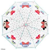 Parapluie cloche transparente pour fille - Minnie - Parapluie Disney - Résistant au vent - Poignée turquoise