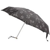 Micro parapluie - Made in France - Noir à motifs chats et noeud bleu