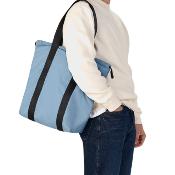 Sac cabas réversible pour femme - Résistant à l'eau - Noir et Bleu clair