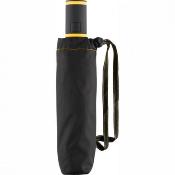 Mini parapluie pliant homme  - Ouverture et fermeture automatiques - Ultra léger et compact 352 GR - Noir avec baleines jaunes