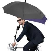 Parapluie XL bicolore Doppler Storm anti-tempête et aérodynamique avec toile automatique extensible - avec Porte-parapluie réglable pour vélos et poussettes
